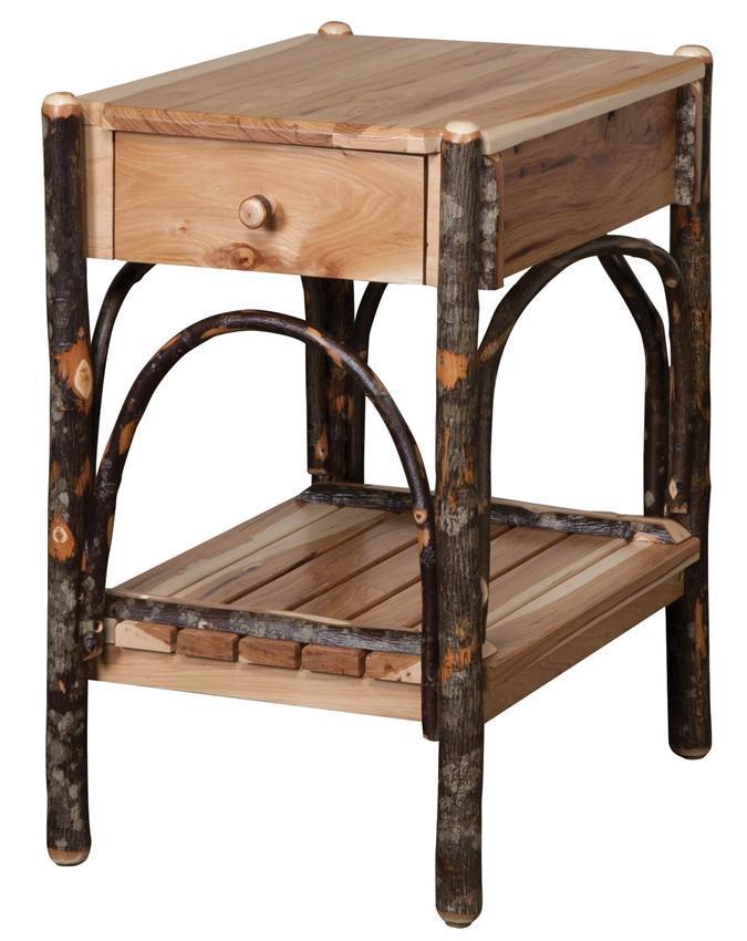 Rustic Hickory Twig End Table from DutchCrafters Amish Furniture